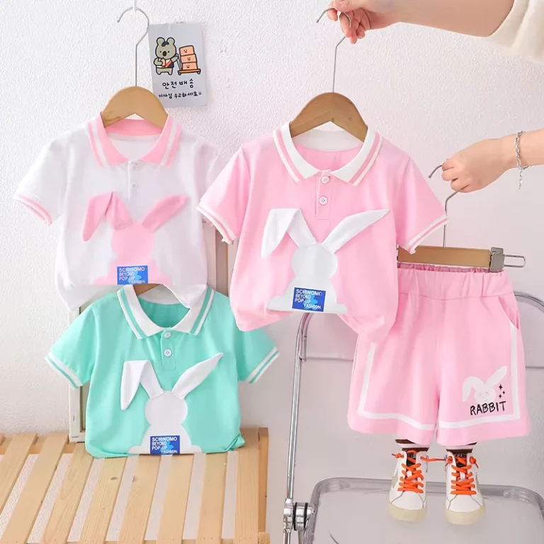 CHINEE-Summer-Girls-Two-Piece-Set-Lightweight-Short-Sleeve-Polo-Shirt-Outfit-for-Toddler-Little-Girl-1