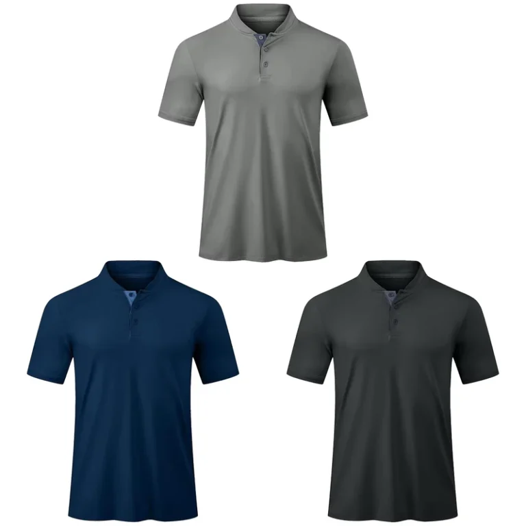 CHINEE-Summer-Mens-Lightweight-Cotton-Golf-Polo-Shirt-Pure-Cotton-Knitted-Breathable-Short-Sleeved-Sporty-Commuter-Top