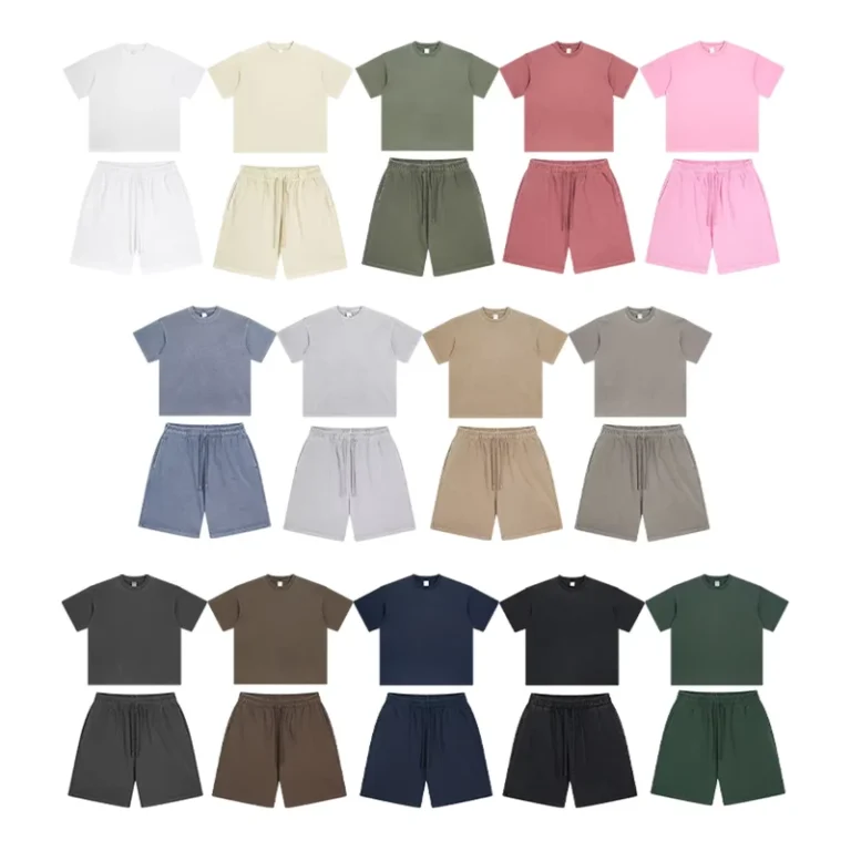 CHINEE-Summer-New-Arrival-Breathable-Casual-Short-Sleeve-T-shirts-Shorts-Set-Making-Old-Dyeing-Washed-Fashion-Set