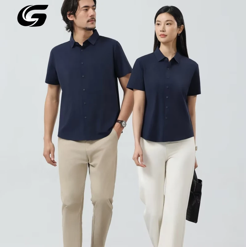 CHINEE-Summer-New-Mens-Nylon-Polo-Shirt-Light-Business-Casual-Short-sleeve-T-shirt-Square-collar-Group-Set-Mens
