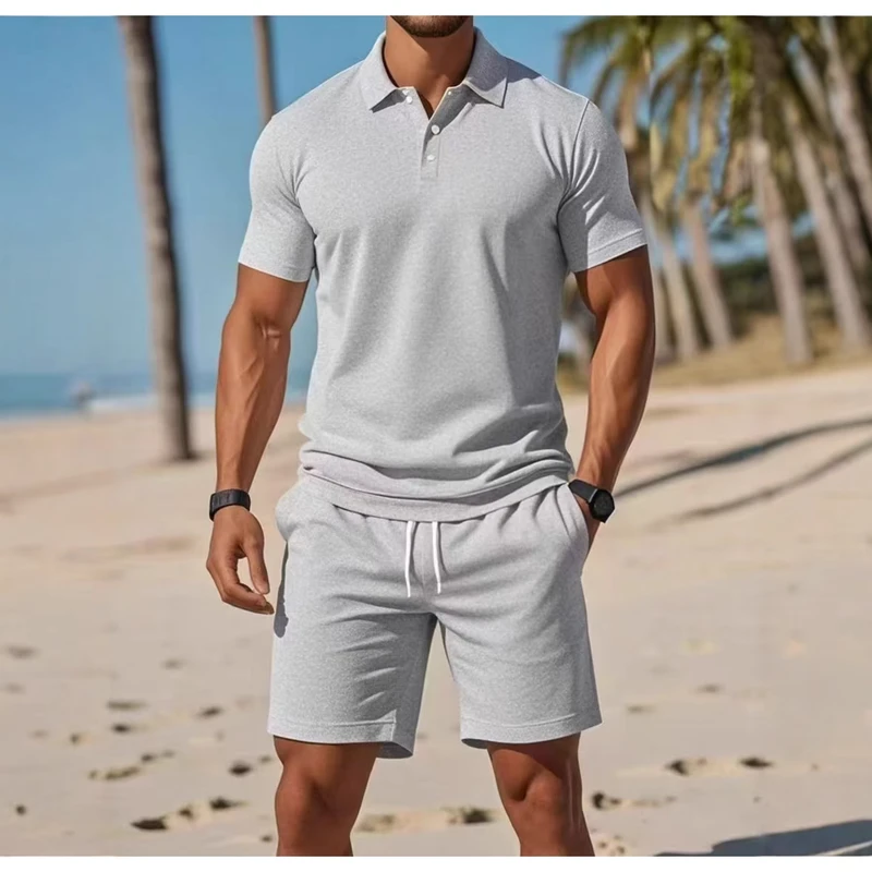 CHINEE-Summer-New-Mens-Polo-Shirt-Set-Casual-Sporty-Versatile-Slim-Fit-Short-Sleeve-Fashionable-100-Bamboo-Fiber-Patchwork