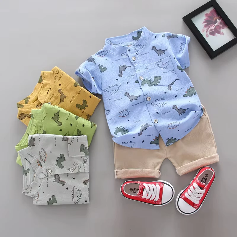 CHINEE-Summer-Short-Sleeve-Children-T-Shirts-Shorts-2PCS-Boys-Clothing-Kids-Clothes-1-2-3-4Years-Cotton-Boys-Polo-Shirts-Shorts-Sets-1