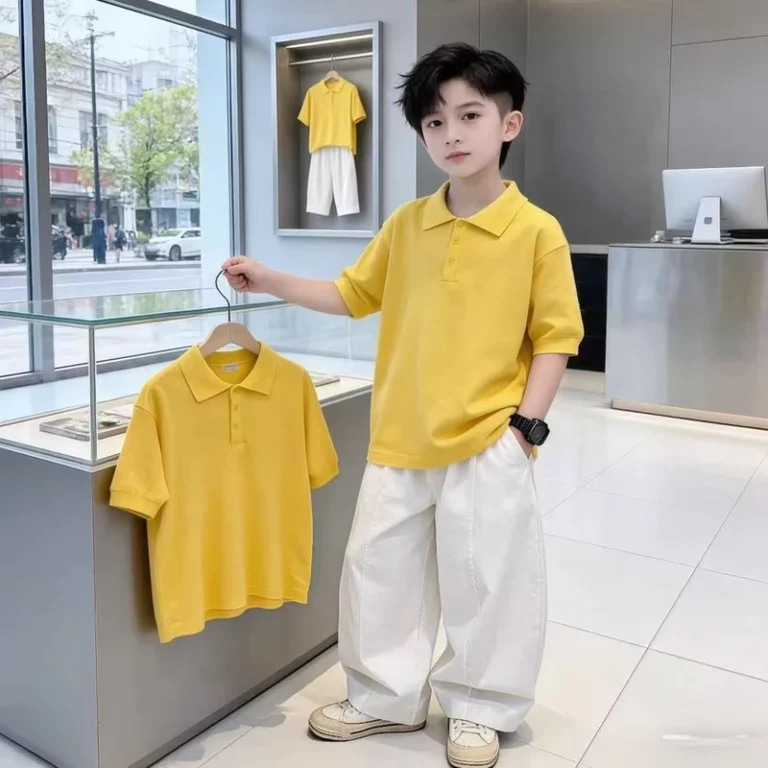 CHINEE-Summer-Teenager-Outwear-2pcs-Solid-Color-Polo-Shirt-and-Pants-Casual-Baby-Boy-Clothing-Set-1