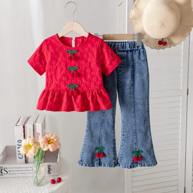 CHINEE-Sweet-Style-Denim-Pants-Suit-Sets-Embroidered-Tops-Ruffle-Hem-Girls-Fashion-Outfit