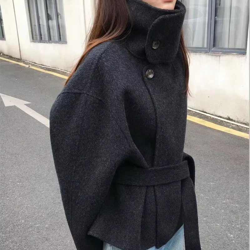 CHINEE-T5315-Fashion-Loose-Long-Medium-Winter-Double-Sided-Woolen-Coat-High-Collar