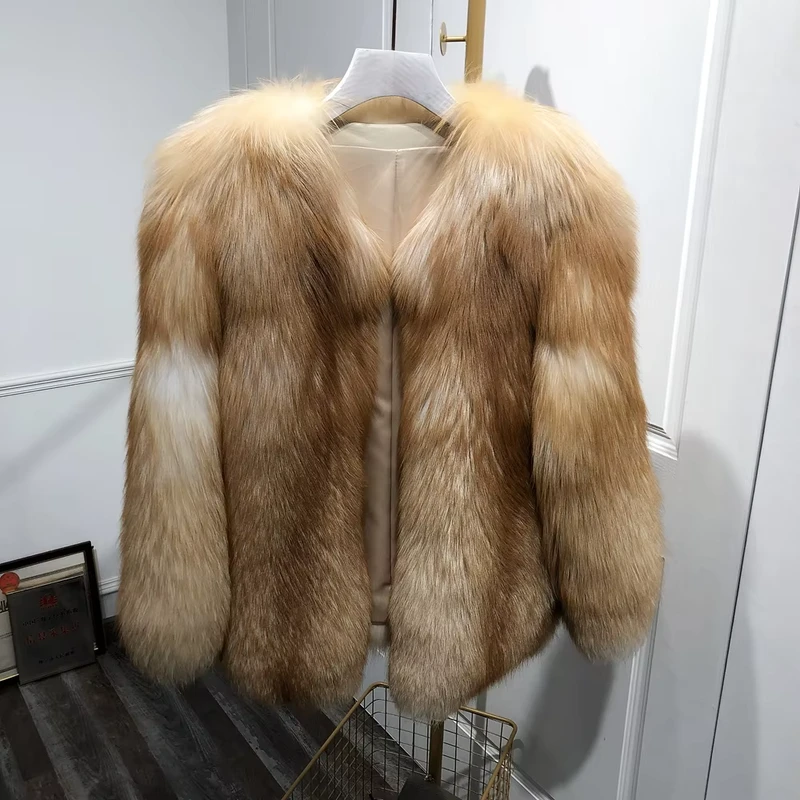 CHINEE-Thick-Short-Real-Fur-Coat-Jacket-Long-Sleeved-Full-Fur-Winter-Womens-Clothing-Natural-Red-Fox-Fur-Coat