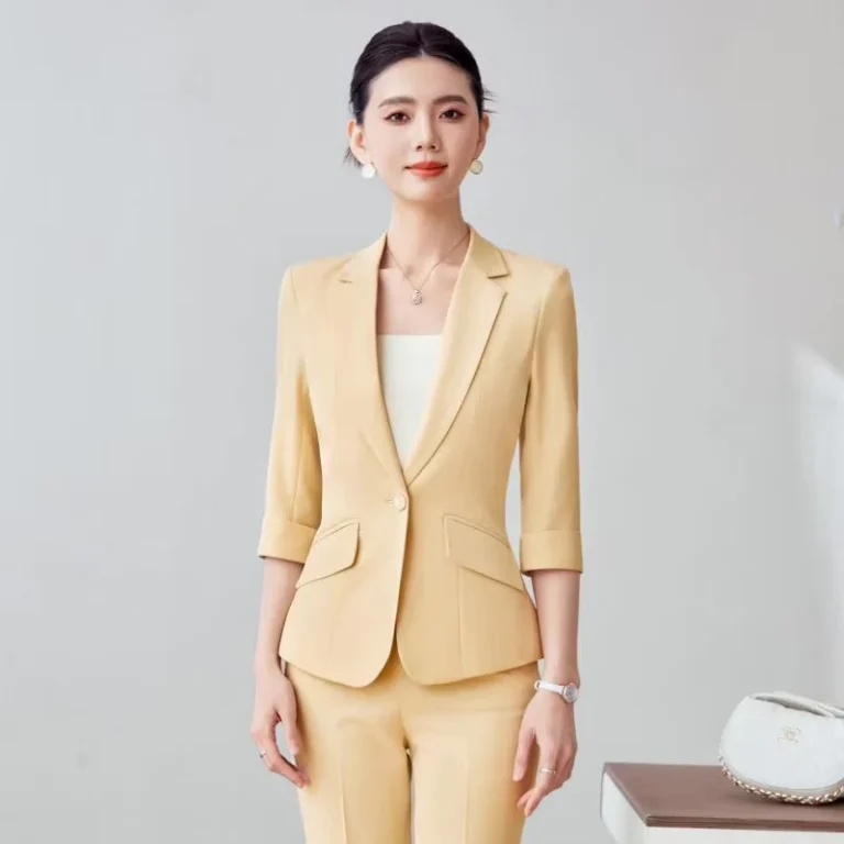 CHINEE-Three-quarter-Sleeve-Suit-Female-Summer-New-College-Student-Host-Speech-Professional-Formal-Suit