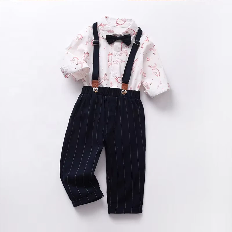 CHINEE-Toddler-Baby-Boys-Gentle-Formal-Outfit-Long-Sleeve-Printed-Shirt-Suspender-Pants-Two-Piece-Set-Spring-Autumn