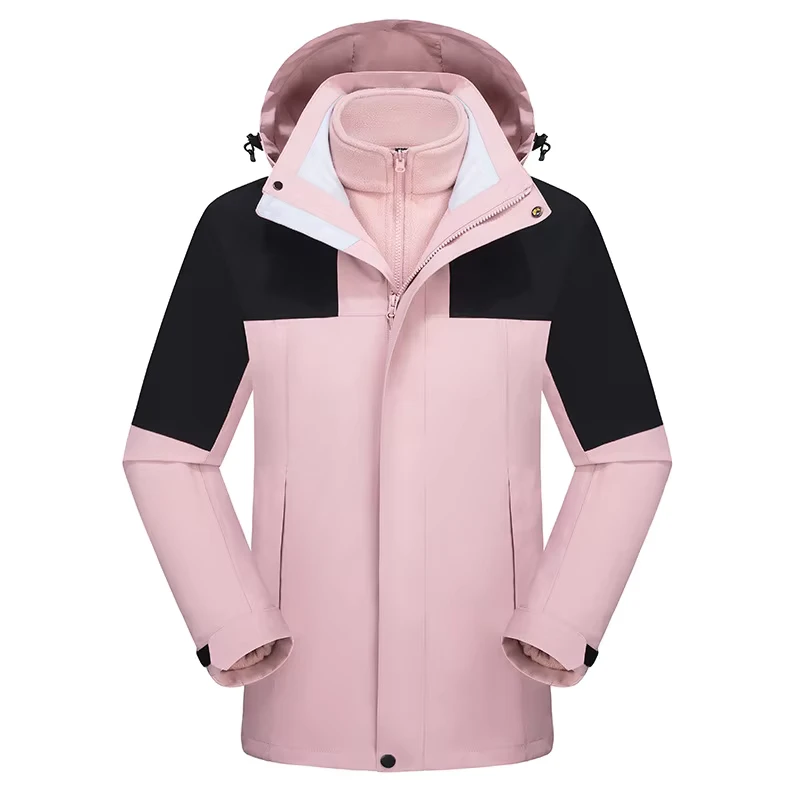 CHINEE-Unisex-3-in-1-Softshell-Jacket-Plus-Size-Waterproof-Windproof-Full-Zipper-Coat-Outdoor-Hiking-Sports-Outerwear