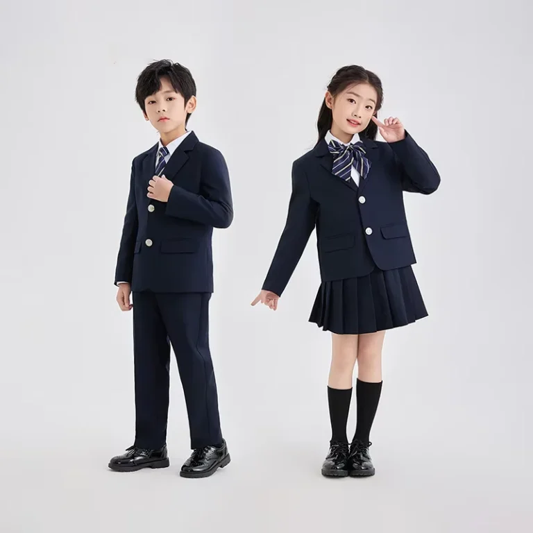 CHINEE-Unisex-College-Style-Dress-Suit-Primary-School-Childrens-English-Style-School-Uniform-Custom-Polyester-Set-1