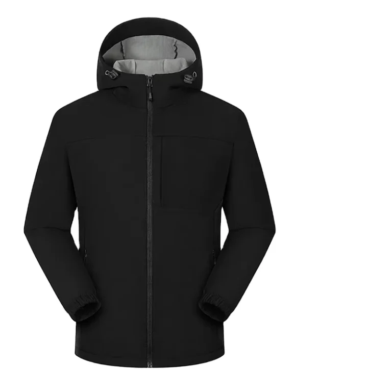 CHINEE-Unisex-Fall-Winter-Spring-Zipper-Soft-Shell-Waterproof-Windproof-Breathable-Fleece-Lined-Hooded-Outdoor-Jacket