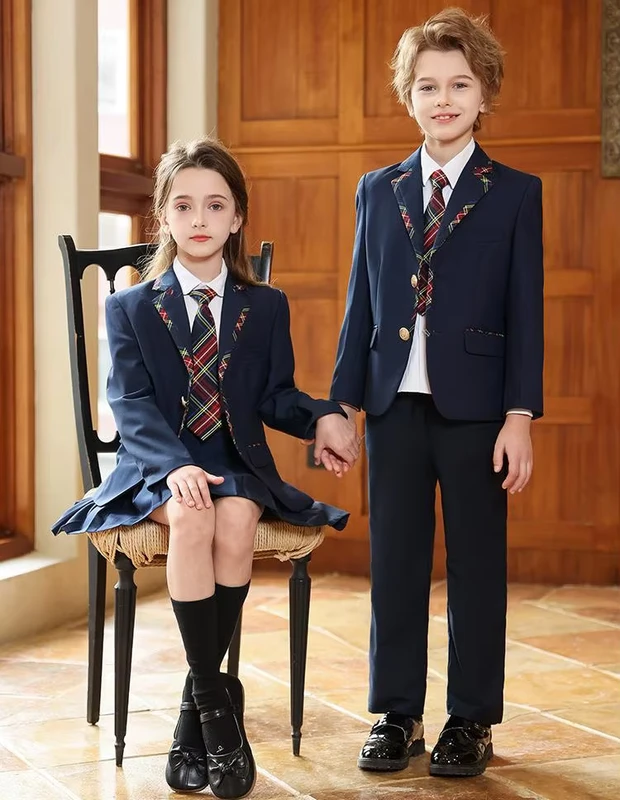 CHINEE-Unisex-Formal-Suit-Blue-School-Uniform-Set