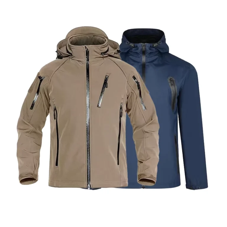 CHINEE-Unisex-Lightweight-Plus-Size-Outdoor-Hooded-Windbreaker-Soft-Shell-Jacket-with-Zipper-Closure-Cotton-Filling-Breathable-Design