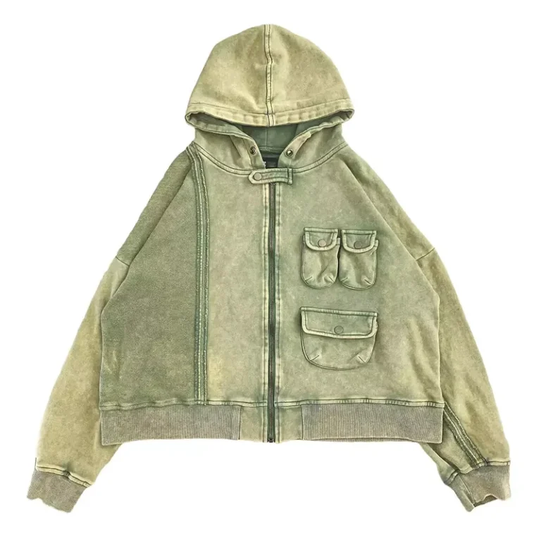 CHINEE-Unisex-Stylish-Vintage-Hooded-Jacket-High-Quality-Cotton-Cargo-Pocket-Casual-Design-Free-Size-For-Autumn-Season