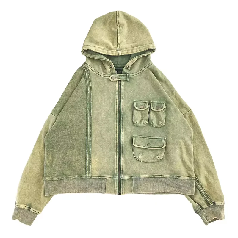 CHINEE-Unisex-Stylish-Vintage-Hooded-Jacket-High-Quality-Cotton-Cargo-Pocket-Casual-Design-Free-Size-For-Autumn-Season