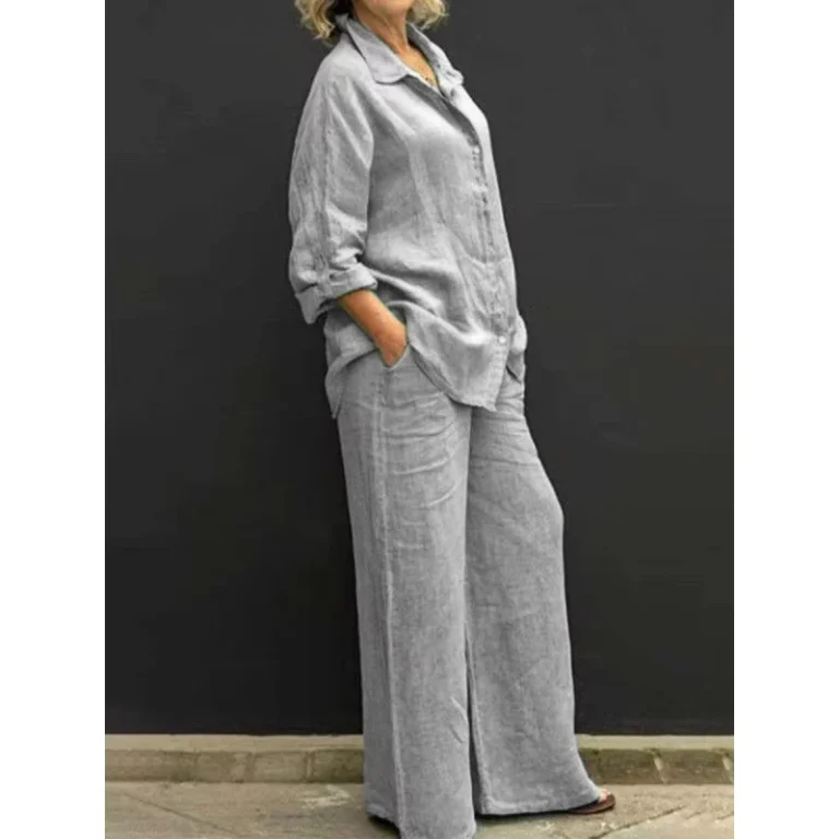 CHINEE-Urban-Leisure-Women-S-Shirt-and-Pants-Set-Fashionable-Twopiece-Outfit-for-Trendsetters