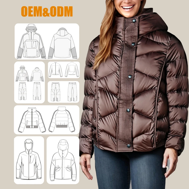 CHINEE-Water-Resistant-Waterproof-Plain-Dyed-Custom-Pattern-Travelling-Puffer-Winter-Womens-Down-Feather-Jacket