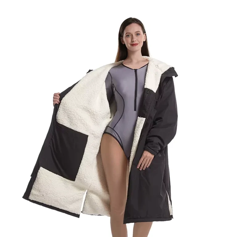 CHINEE-Waterproof-Reversible-Changing-Robe-Thickened-Fleece-Lined-Warm-Winter-Coat-for-Surfing-Diving-Custom-Logo-Available