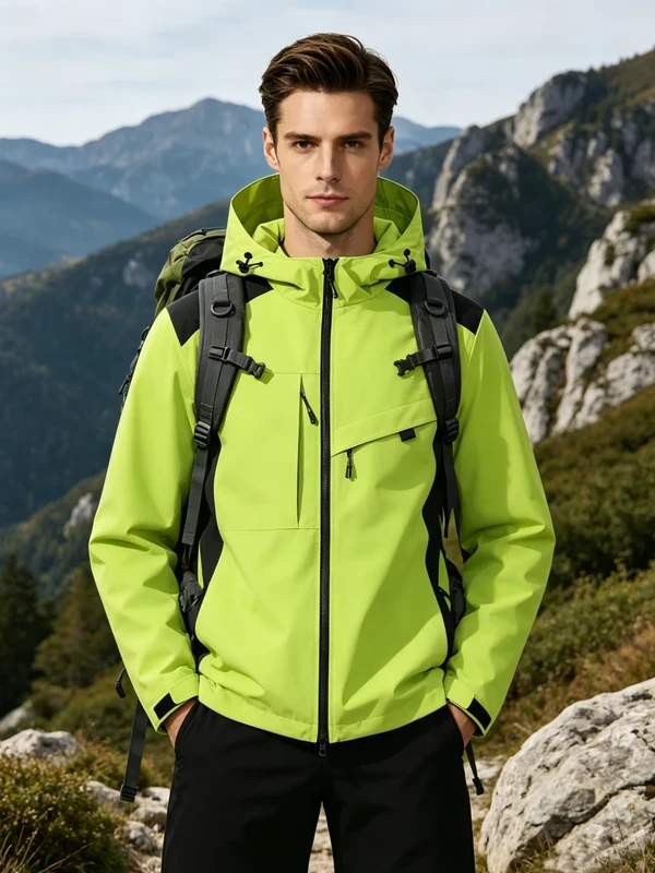 CHINEE-Waterproof-Windproof-Abrasion-Resistant-Autumn-Hard-Shell-Hooded-Jacket-with-Zipper-Closure-for-Hiking-Trekking-Daily-Activities