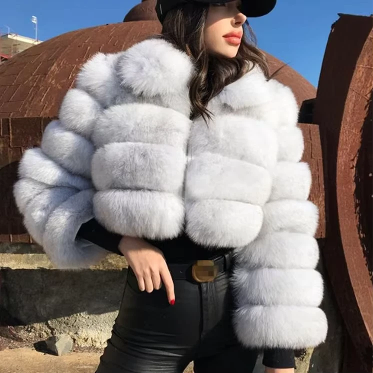 CHINEE-Winter-Fox-Faux-Fur-Coat-Loose-Plain-Brown-Thicken-Outwear-Short-Overcoat-Women-Long-Sleeve-Fluffy-Animal-Print-Jackets
