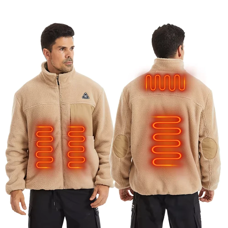 CHINEE-Winter-Jacket-Men-7.4V-DC-5V-USB-Dual-Connector-Outdoor-Casual-Camping-Clothes-Polar-Fleece-Heated-Jacket