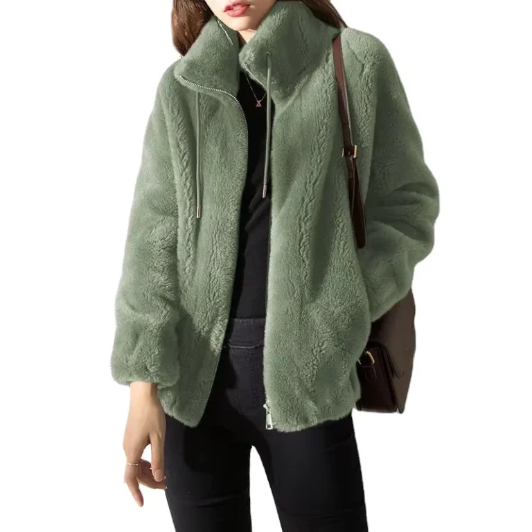 CHINEE-Winter-Ladies-Casual-Thickened-Coat-Womens-Short-Stand-Collar-Double-sided-Velvet-Fur-Coat-Jacket