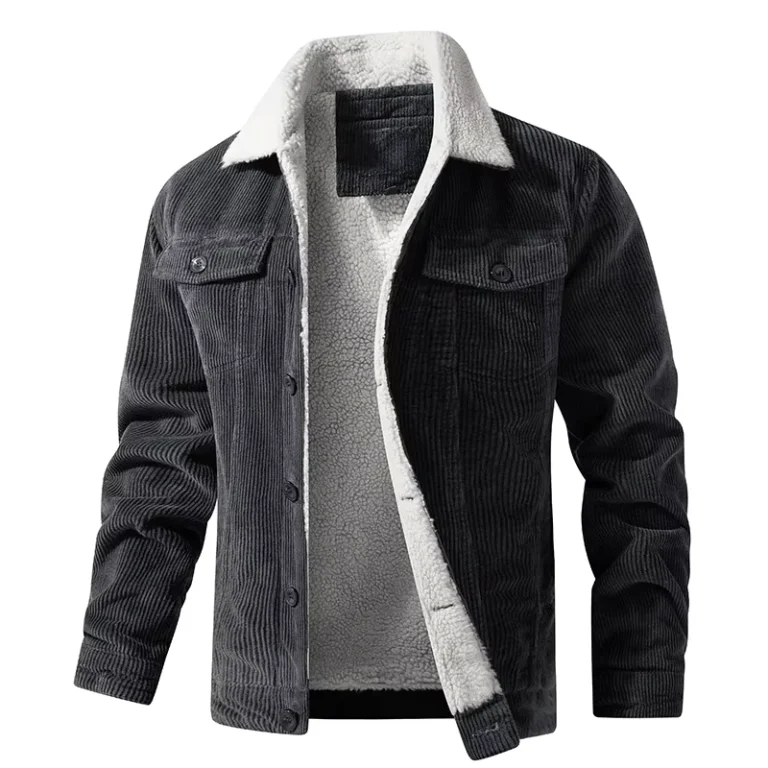 CHINEE-Winter-Mens-Custom-Sherpa-Lining-Corduroy-Car-Jacket-Comfortable-Stand-Collar-Trucker-Jacket-with-Coating