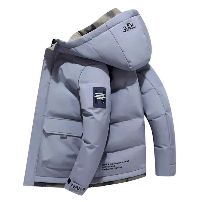 CHINEE-Winter-Mens-Plus-Size-Canvas-Zipper-Hooded-Down-Coat-Casual-Thick-Waterproof-Parka