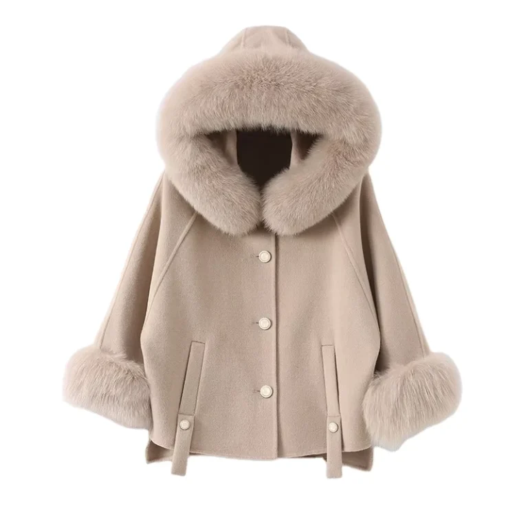 CHINEE-Women-Real-Fox-Fur-Coat-Trench-Winter-Female-Wool-Blend-Coats-Jackets-Shawl-Poncho-Z21160