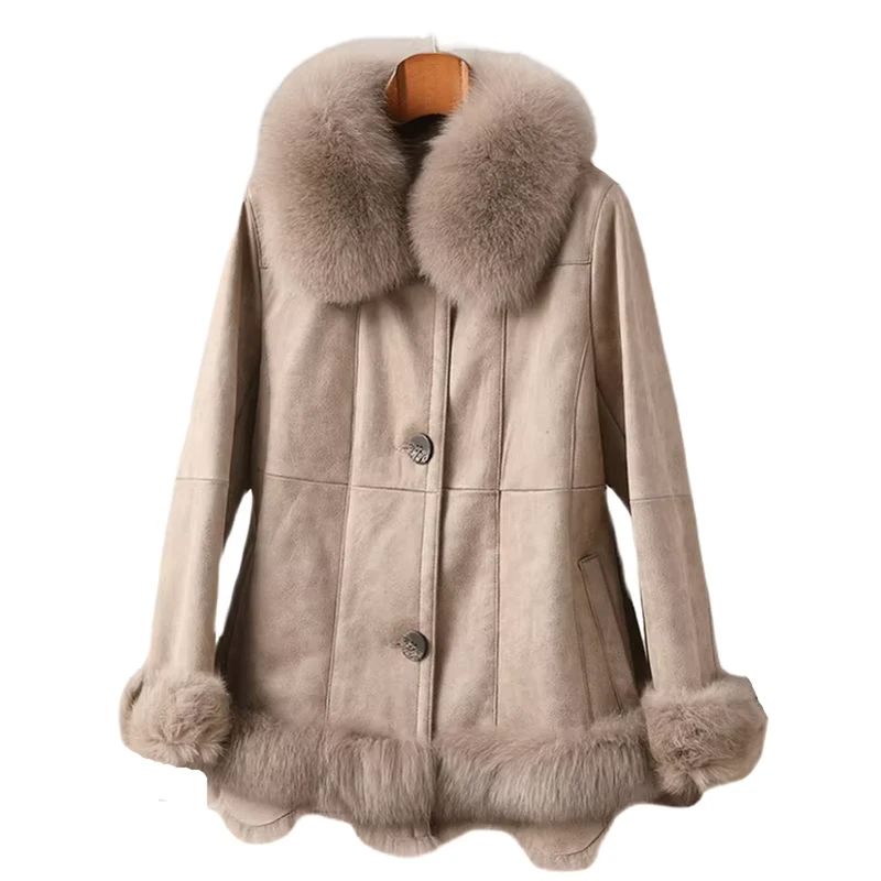 CHINEE-Women-Slim-Woolen-Winter-Fur-Coat-Parka-Fox-Collar-Rabbit-Lining-Luxury-Long-Jacket-Trench-CT190