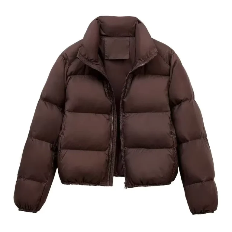 CHINEE-Women-Winter-Padded-Short-Coat-Zipper-Jacket-Stand-Collar-Warm-Solid-Color-Outwear-Puffer-Casual-Quilted-Jacket