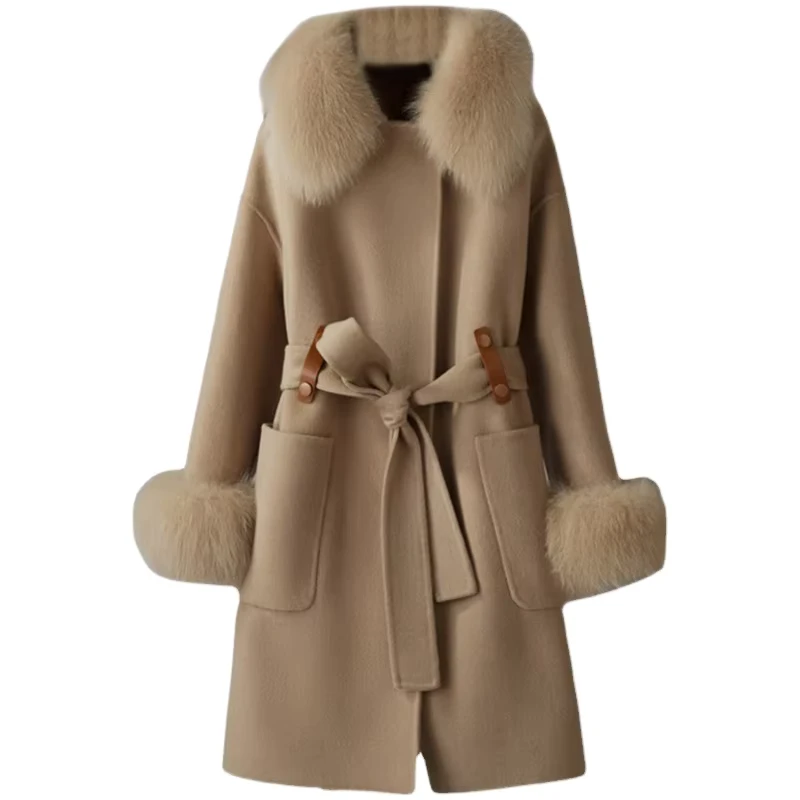 CHINEE-Women-Winter-Real-Fox-Fur-Coat-Jacket-Female-Lady-Over-Size-Wool-Blends-Parka-Trench-Cape-Z21172