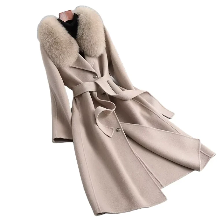 CHINEE-Women-Woolen-Fur-Warm-Long-Coat-Winter-Fox-Fur-Detachable-Collar-Fleece-Jacket-CT2112