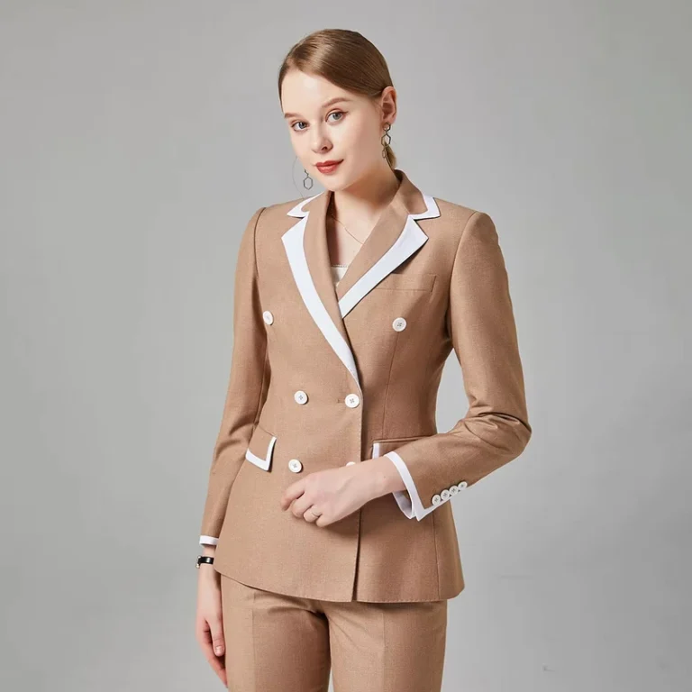 CHINEE-Womens-Autumn-Casual-Professional-Suit-Jacket-Two-Piece-Set-Button-Decoration-Spandex-Polyester-Anti-Pilling-Breathable-Fabric