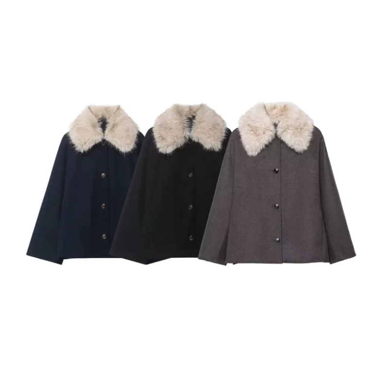 CHINEE-Womens-Clothing-Autumn-New-Artificial-Fur-Effect-Neckline-Jacket-Coat