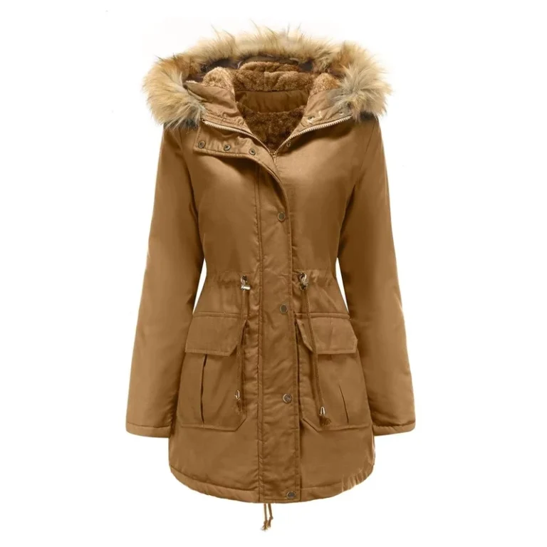 CHINEE-Womens-Large-Size-Winter-Warm-Outwear-Jacket-European-Fleece-Lined-Cotton-Outwear-With-Hooded-Fur-Collar-Long-Length-Coat