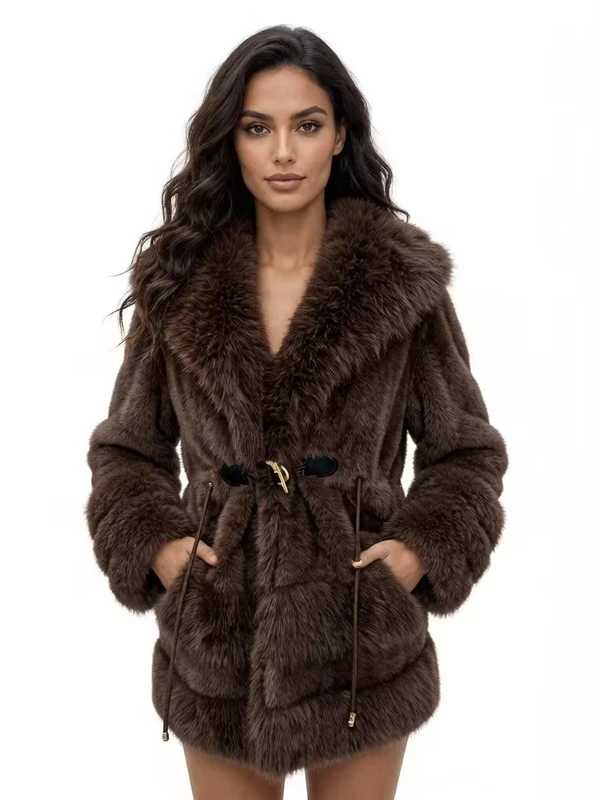 CHINEE-Womens-Mink-Fox-Faux-Fur-Coat-with-V-Neck-Collar-Belt-Thick-Warm-Winter-Jacket-Long-Sleeves