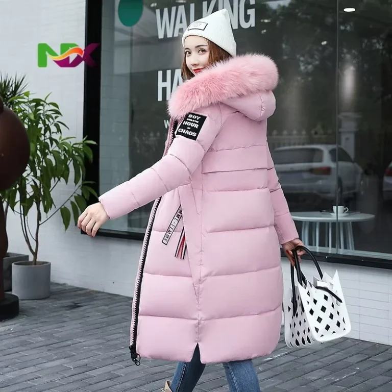 CHINEE-Womens-Plus-Size-Casual-Long-Winter-Coat-Hooded-Plaid-Wool-Cotton-Filled-Eco-Friendly-Breathable-Parka