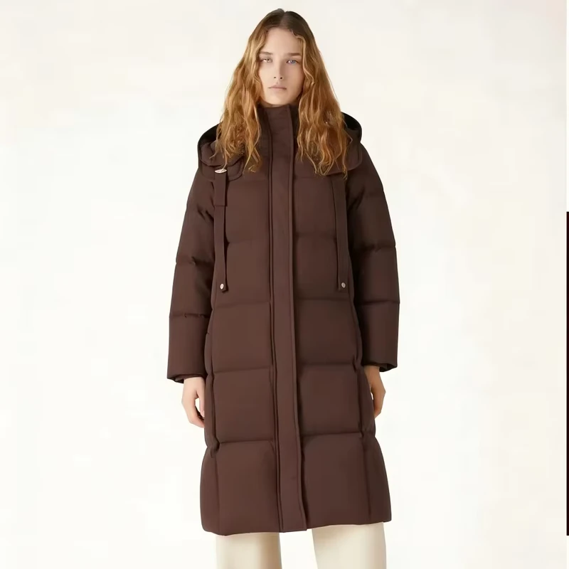 CHINEE-Womens-Premium-Long-Puffer-Down-Jacket-200g-High-Fill-Duck-Down-Filled-Hooded-Warm-Winter-Coat