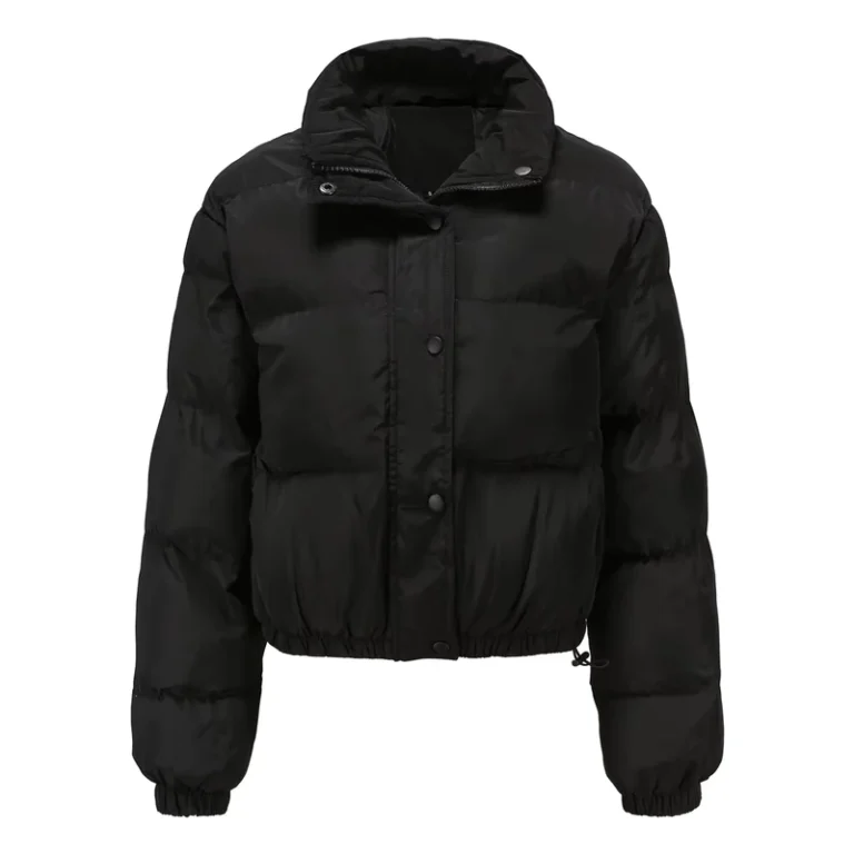 CHINEE-Womens-Short-Cotton-Jacket-with-Long-Sleeves-and-High-Neck-for-Autumn-and-Winter