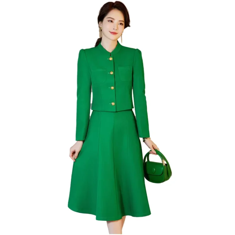 CHINEE-Womens-Short-Suit-for-Spring-and-Autumn-Small-Fragrance-Temperament-Fashion-Suit-Skirt