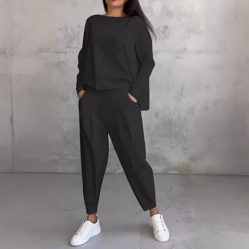 CHINEE-Womens-Solid-Canvas-2-Piece-Jogger-Sets-Casual-Long-Sleeve-Pullover-Crewneck-Sweatshirt-Sweatpants-Set