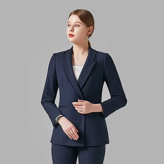 CHINEE-Womens-Spring-and-Autumn-Casual-Professional-Suit-Jacket-Quality-Two-Piece-Suit-with-Button-Detail-Breathable-Worsted-Fabric