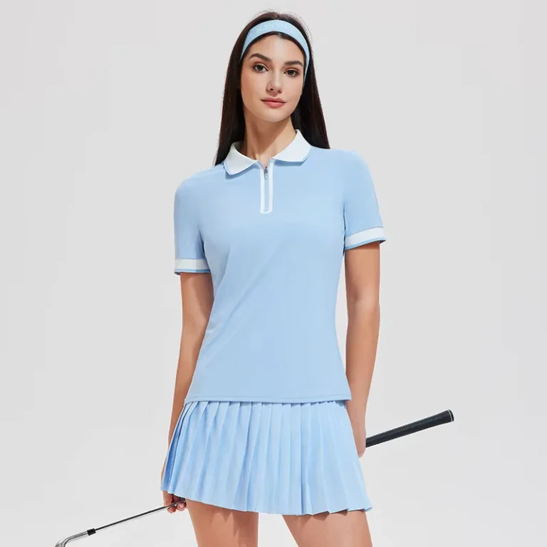 CHINEE-Womens-Summer-Golf-Outfit-Set-Short-Sleeve-Polo-Shirt-Slim-Fit-Elegant-Tennis-Casual-Sportswear