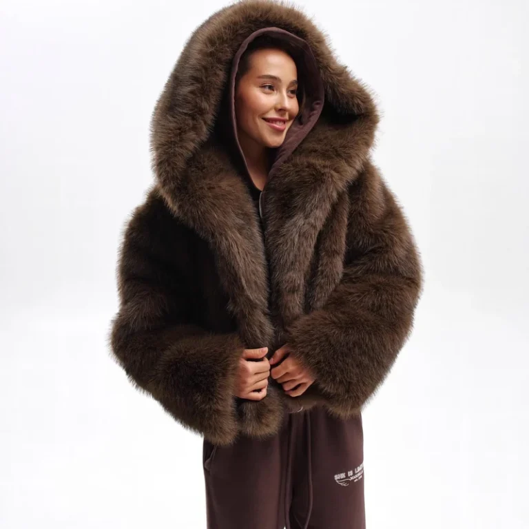 CHINEE-Womens-Vintage-Plaid-Thick-Fleece-Brown-Pink-Hooded-Coat-Girls-Winter-Outwear-X-Long