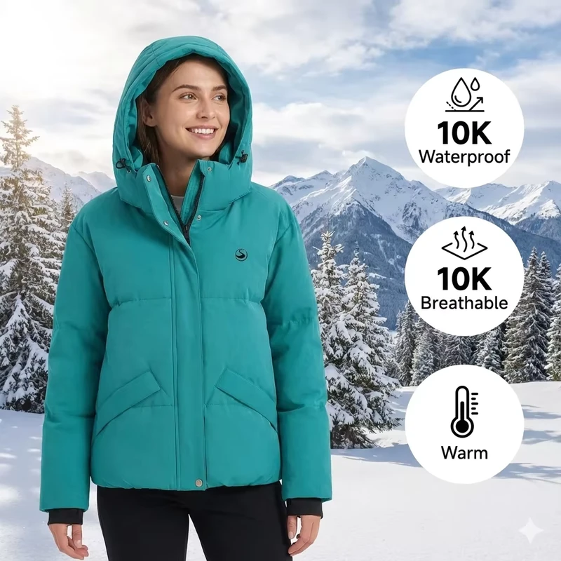 CHINEE-Womens-Waterproof-Insulated-Winter-Jacket-Hooded-Windproof-Breathable-Outdoor-Puffy-Coat-10K-Waterproof-10K-Breathable