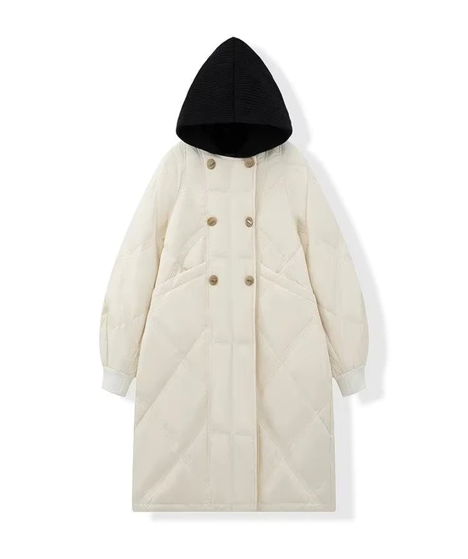 CHINEE-Womens-Winter-Duck-Down-Coat-with-Zipper-Closure-Long-Hooded-and-Loose-Knitting-Waterproof-New-Design