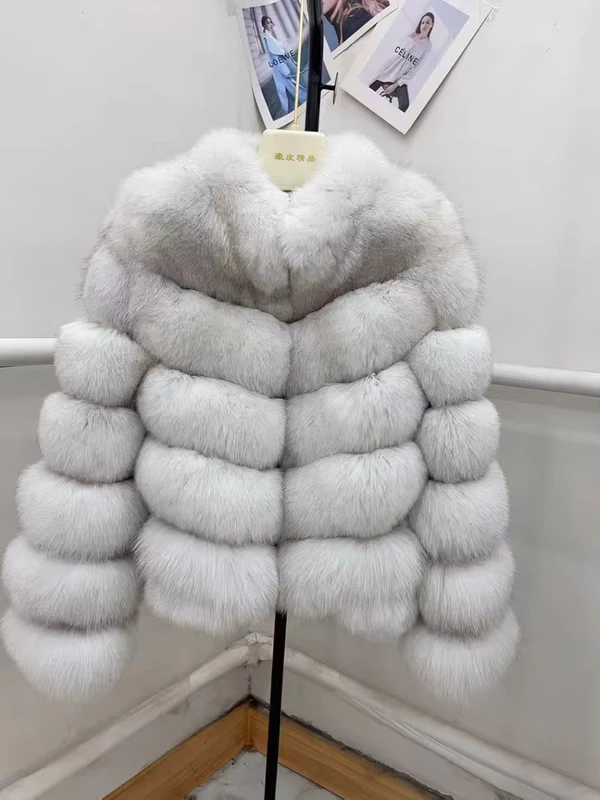 CHINEE-Womens-Winter-Short-Korean-Version-Real-fox-Fur-Coat-V-neck-Slim-Fit-Furry-Coat