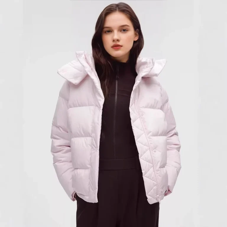CHINEE-Womens-Winter-Thick-Waterproof-Breathable-Windproof-Bubble-Knitted-Nylon-White-Casual-Hooded-Detachable-Hat-Outwear-Jacket