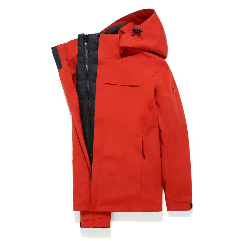 CHINEE-Wool-Silk-Three-in-One-Winter-Outdoor-Waterproof-Windproof-Breathable-Warm-Zipper-Solid-Coral-Fleece-Lining-Jacket